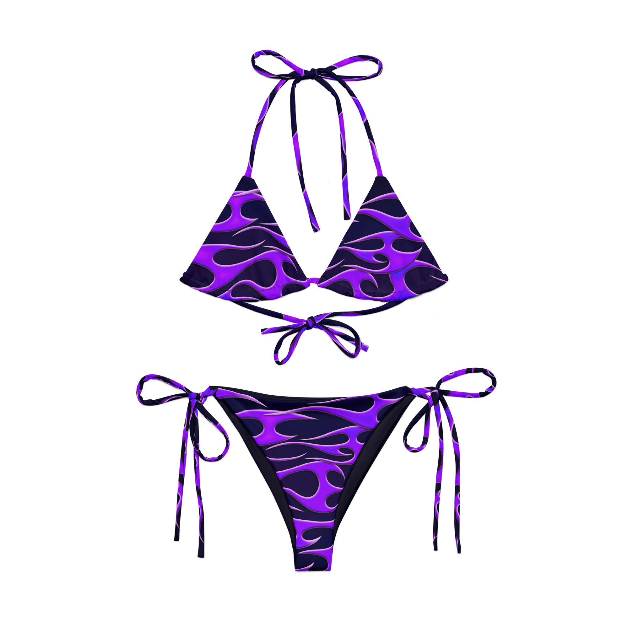 TRIBAL FLAME BIKINI TOP - PURPLE