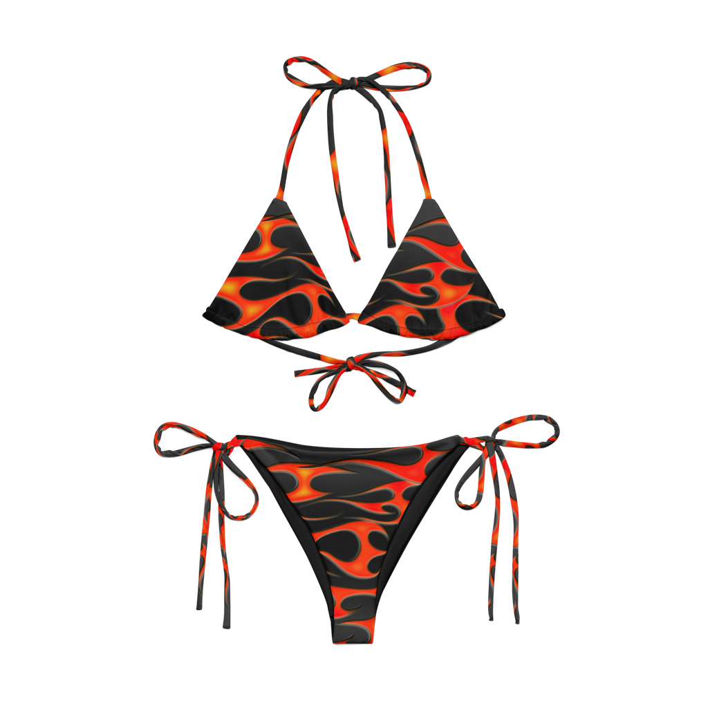 TRIBAL FLAME BIKINI BOTTOM - RED