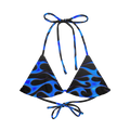 TRIBAL FLAME BIKINI TOP - BLUE