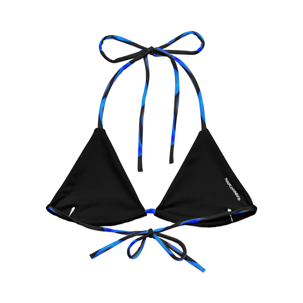 TRIBAL FLAME BIKINI TOP - BLUE