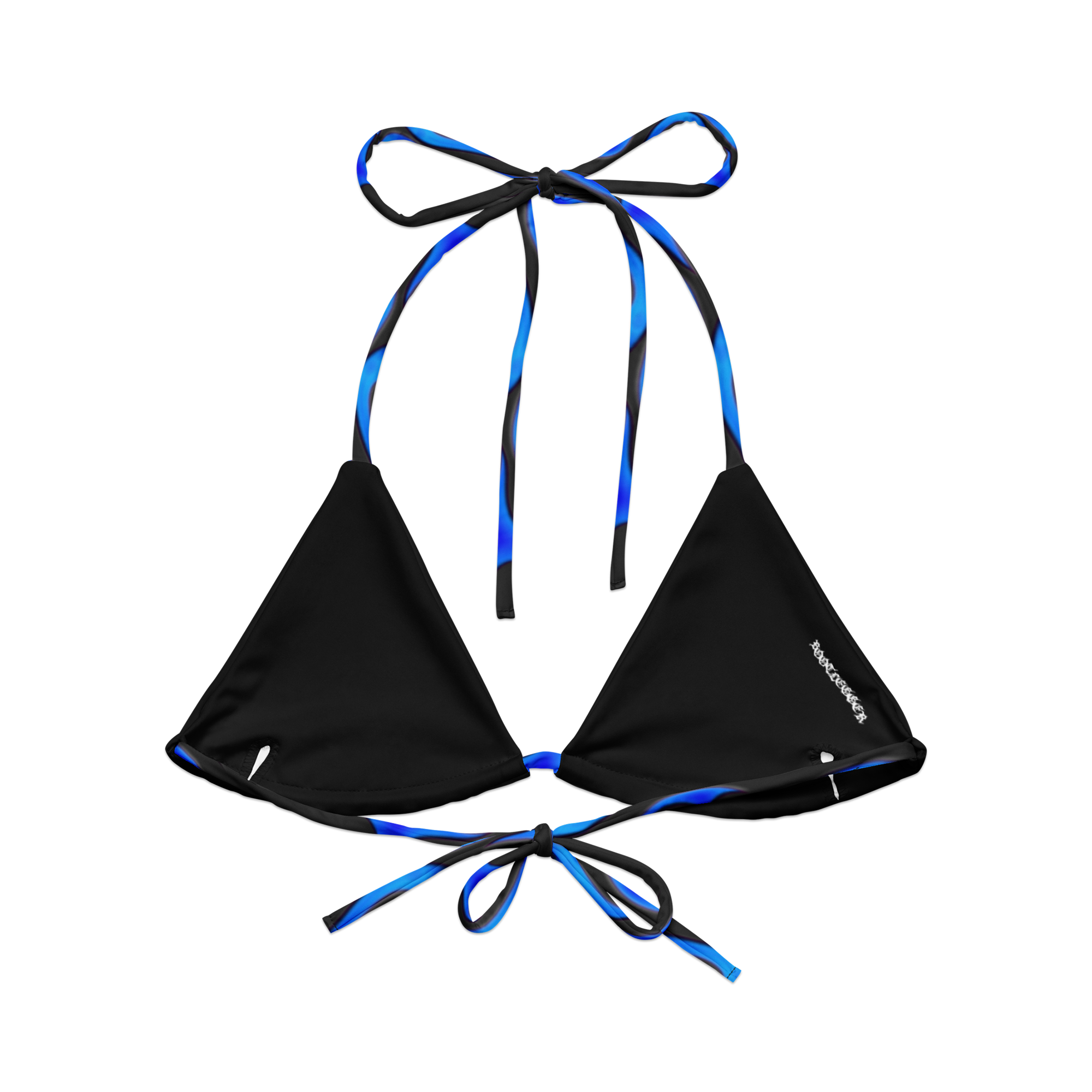 TRIBAL FLAME BIKINI TOP - BLUE