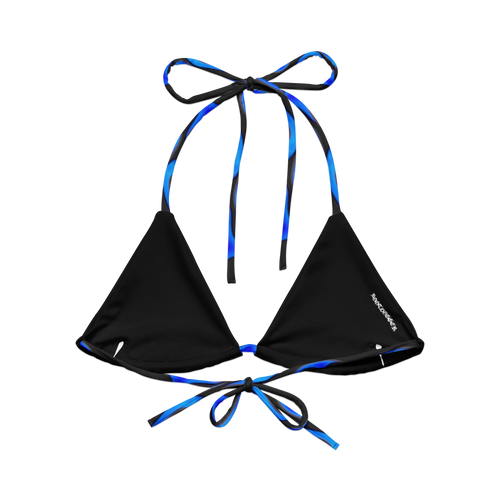 TRIBAL FLAME BIKINI TOP - BLUE
