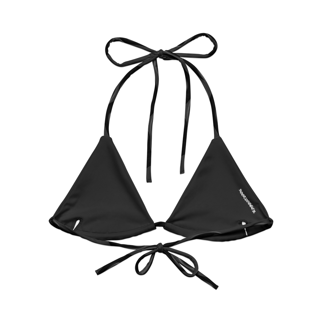 TRIBAL FLAME BIKINI TOP - BLACK