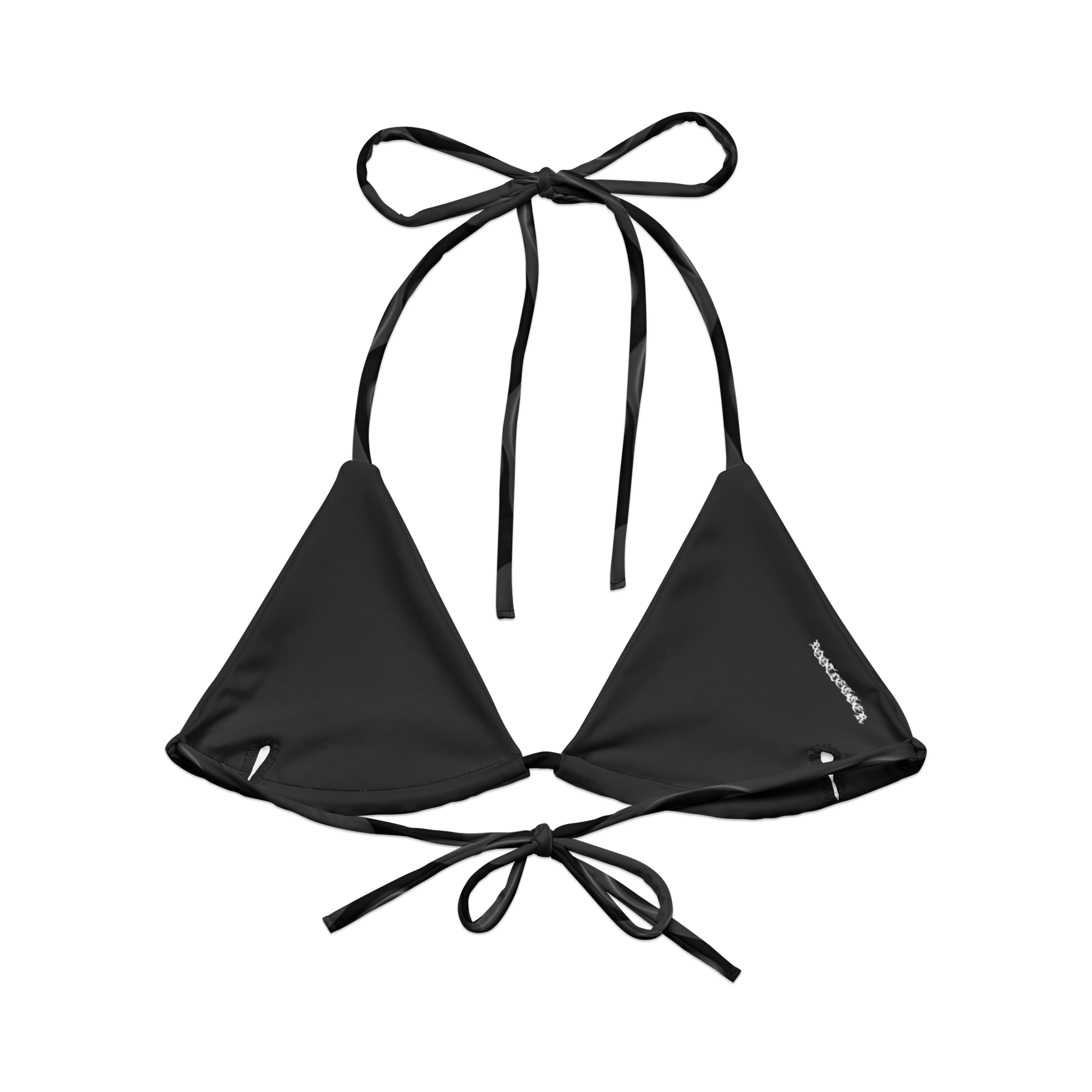 TRIBAL FLAME BIKINI TOP - BLACK