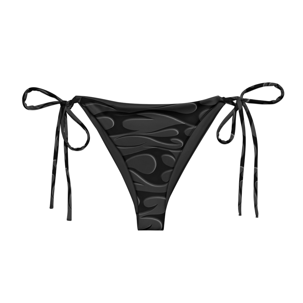 TRIBAL FLAME BIKINI BOTTOM - BLACK