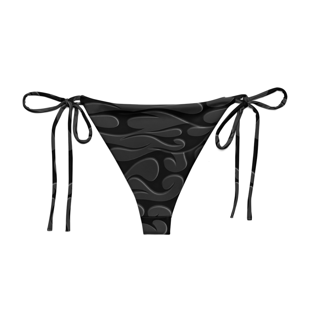 TRIBAL FLAME BIKINI BOTTOM - BLACK