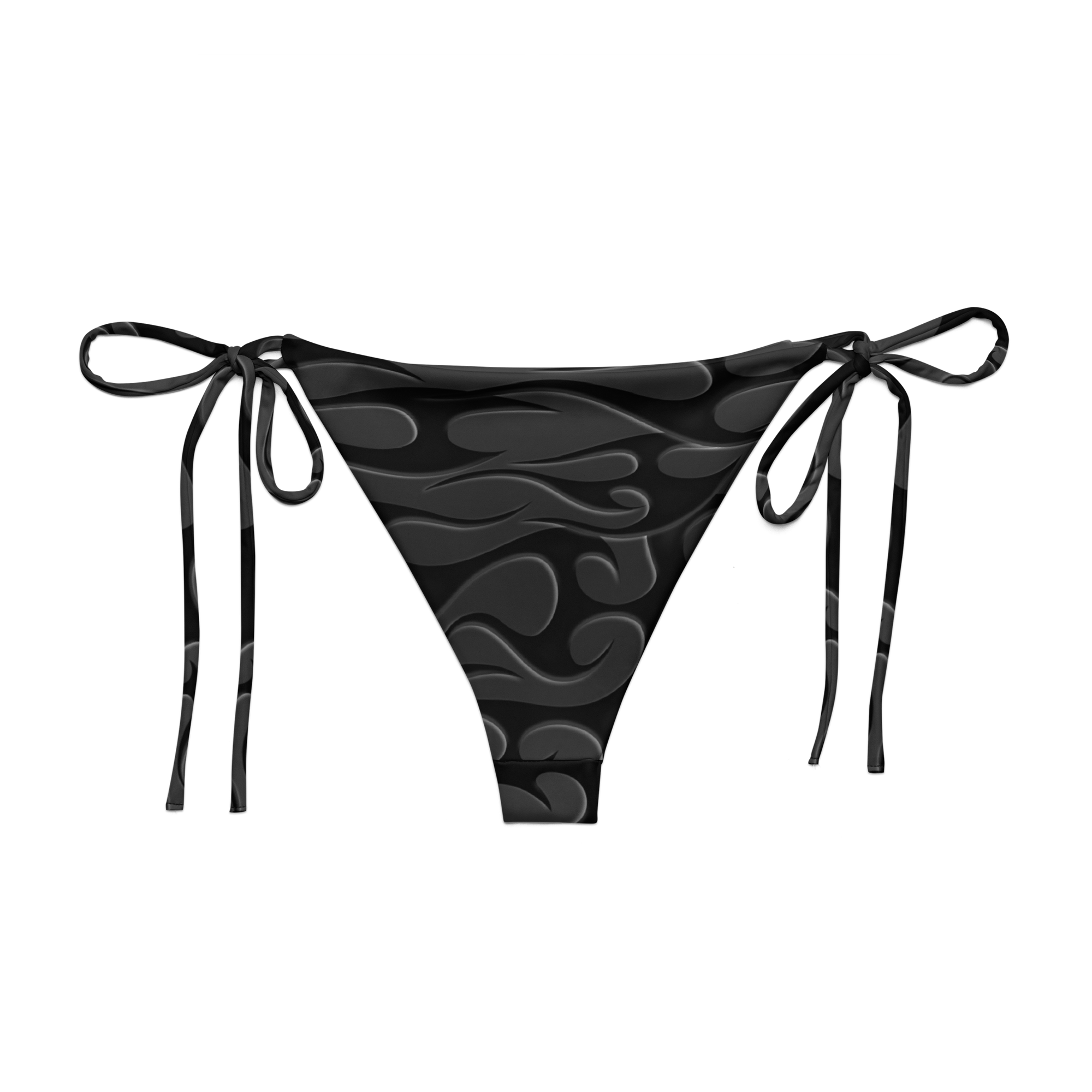 TRIBAL FLAME BIKINI BOTTOM - BLACK