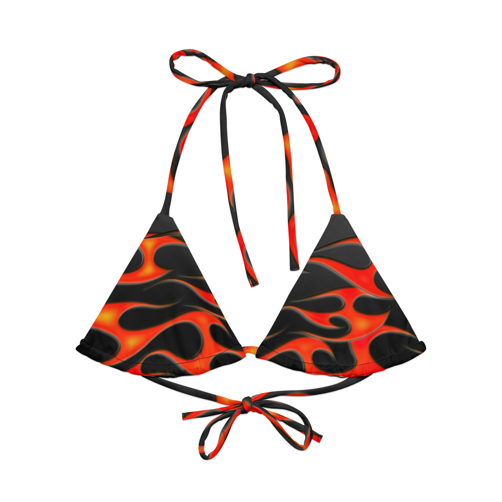 TRIBAL FLAME BIKINI TOP - RED