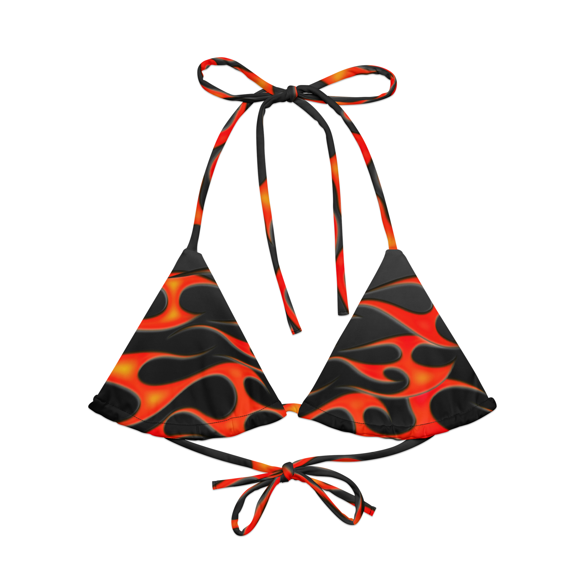 TRIBAL FLAME BIKINI TOP - RED