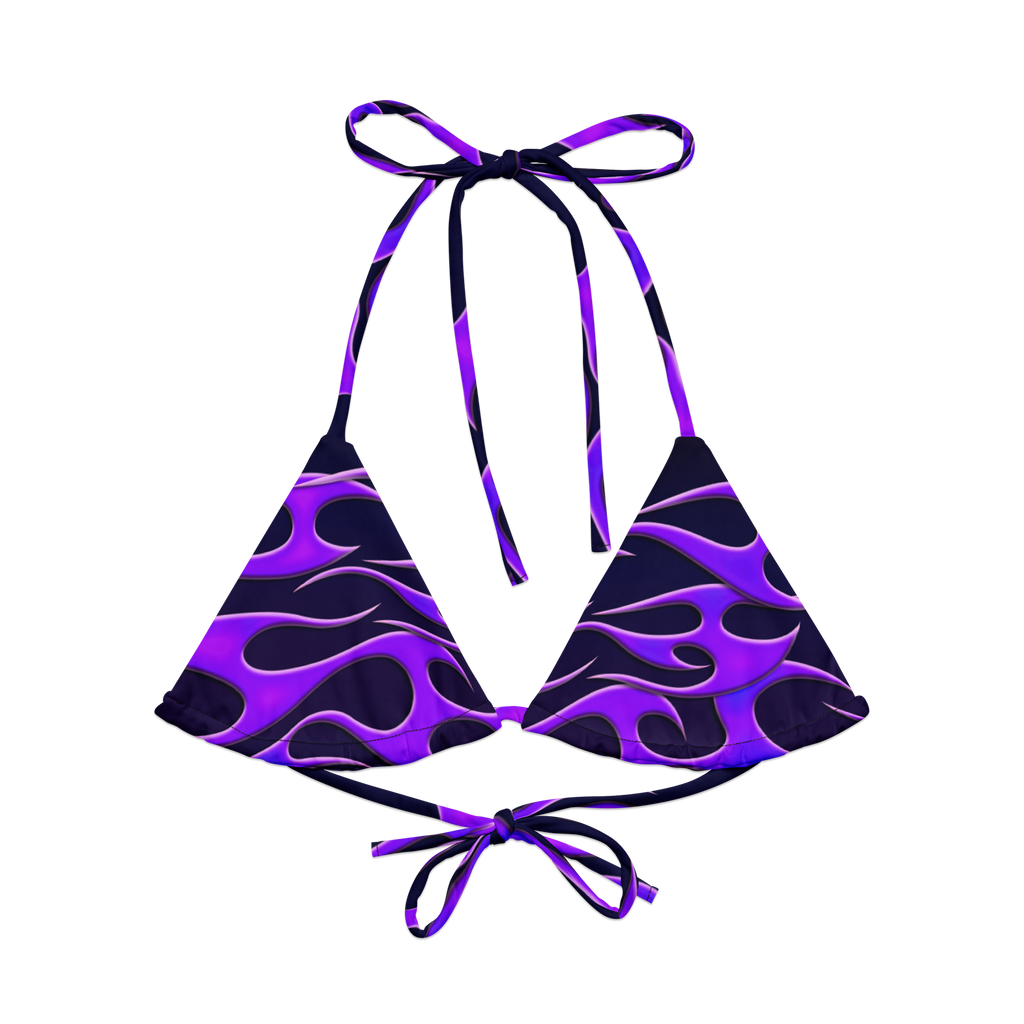 TRIBAL FLAME BIKINI TOP - PURPLE