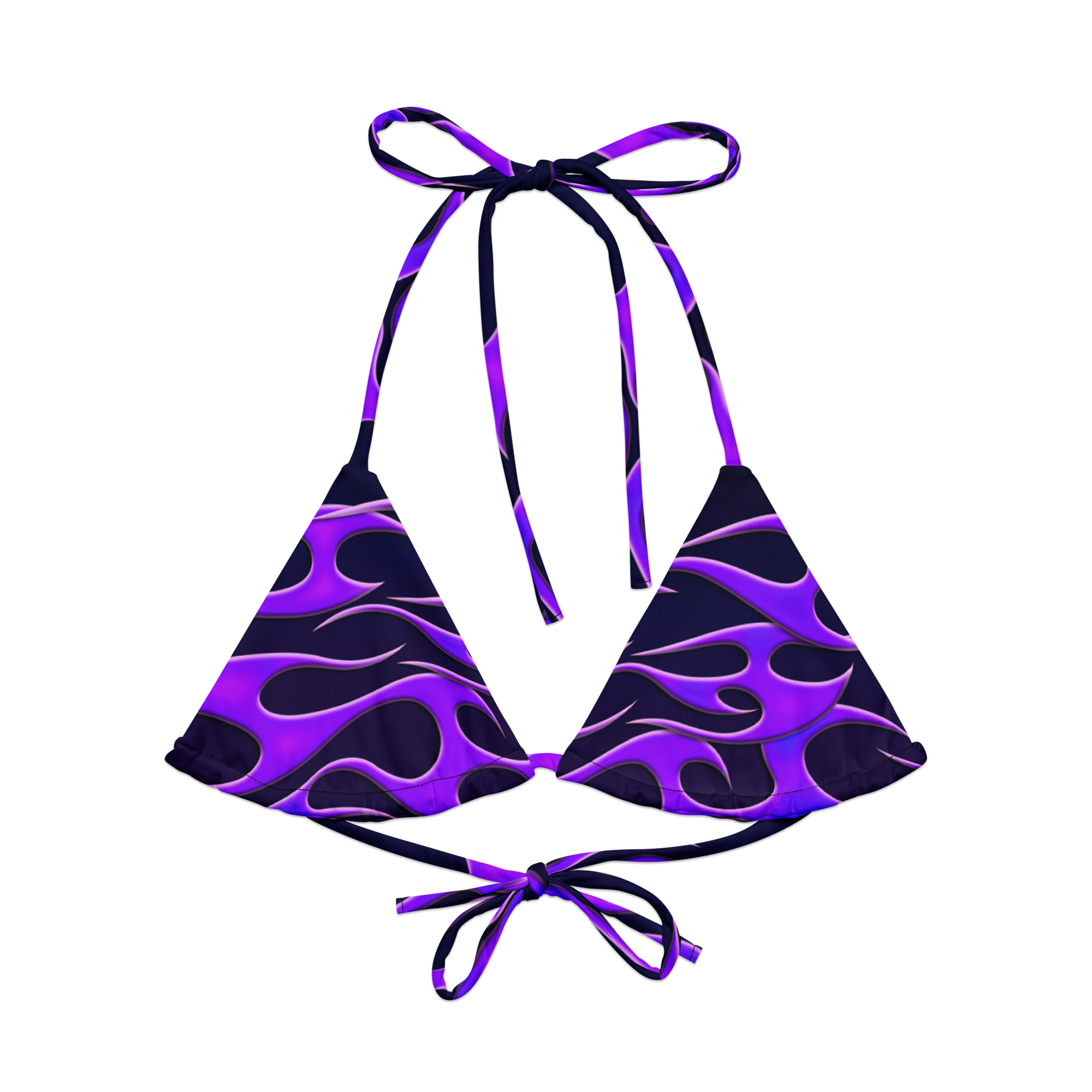 TRIBAL FLAME BIKINI TOP - PURPLE