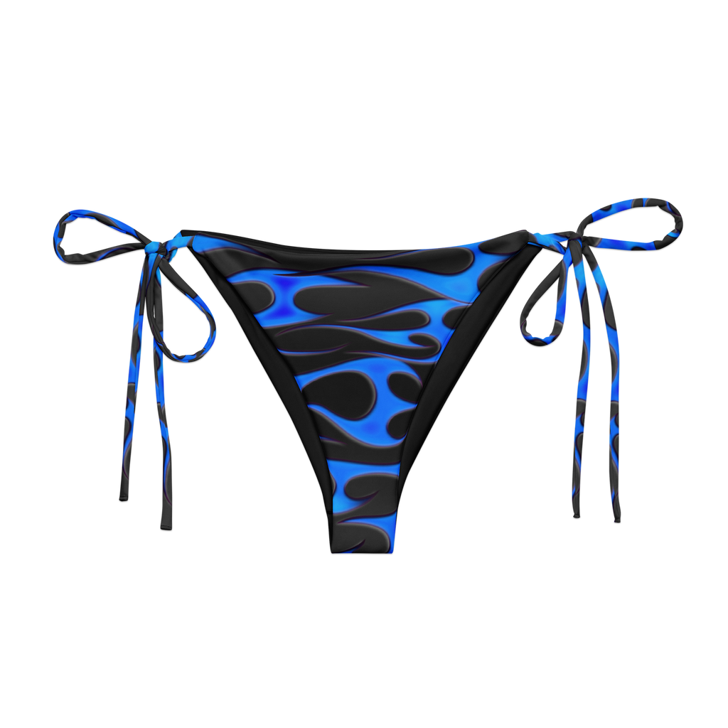TRIBAL FLAME BIKINI BOTTOM - BLUE
