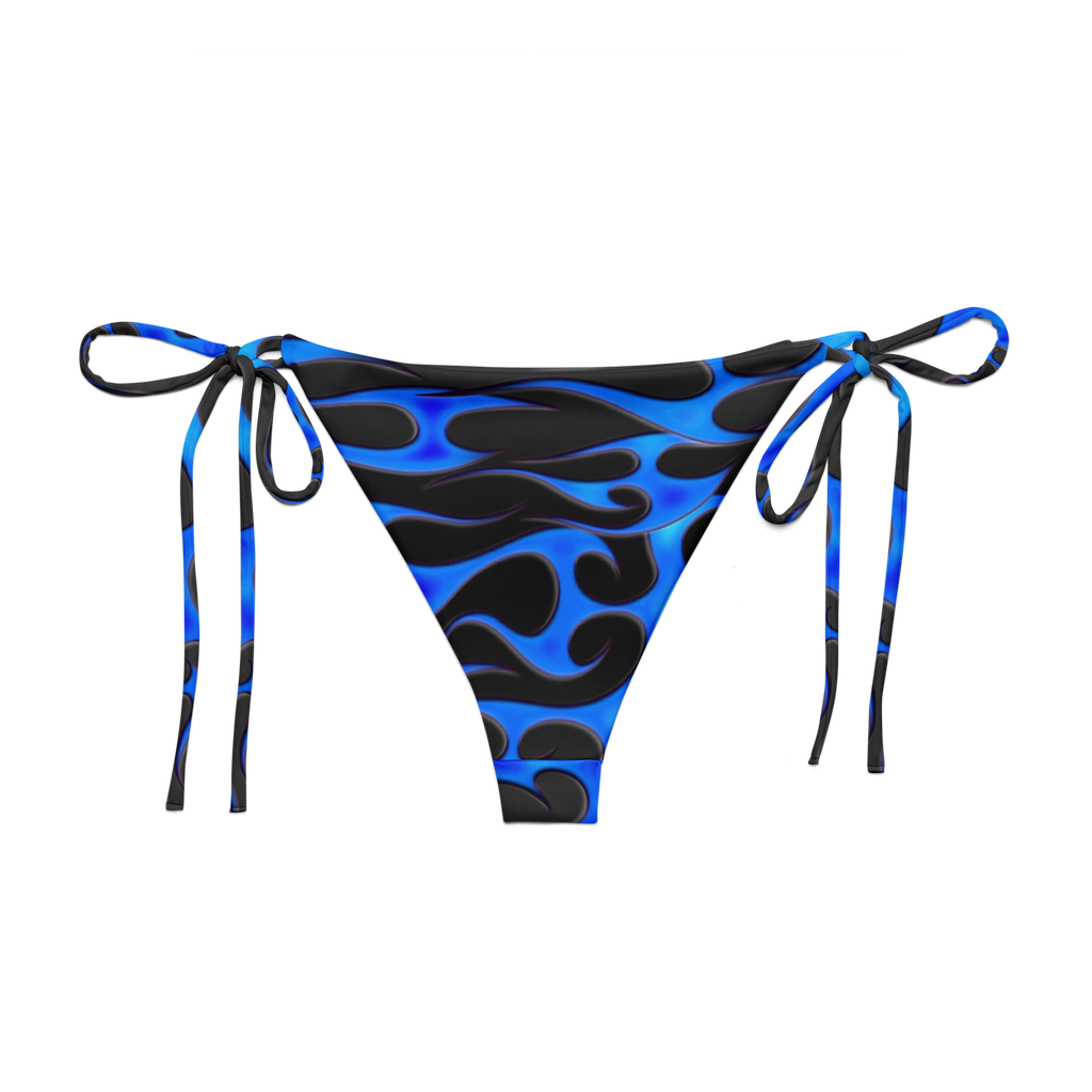 TRIBAL FLAME BIKINI BOTTOM - BLUE