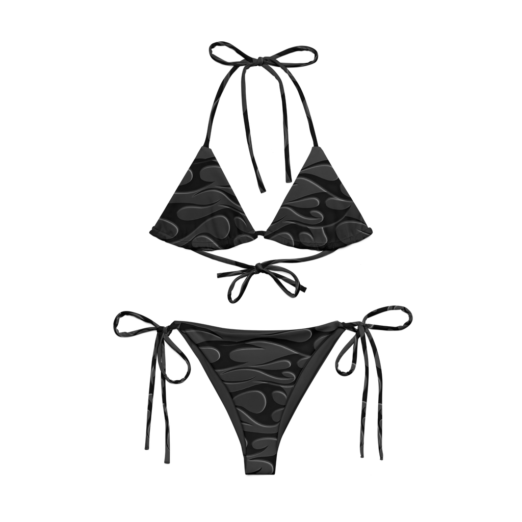 TRIBAL FLAME BIKINI BOTTOM - BLACK