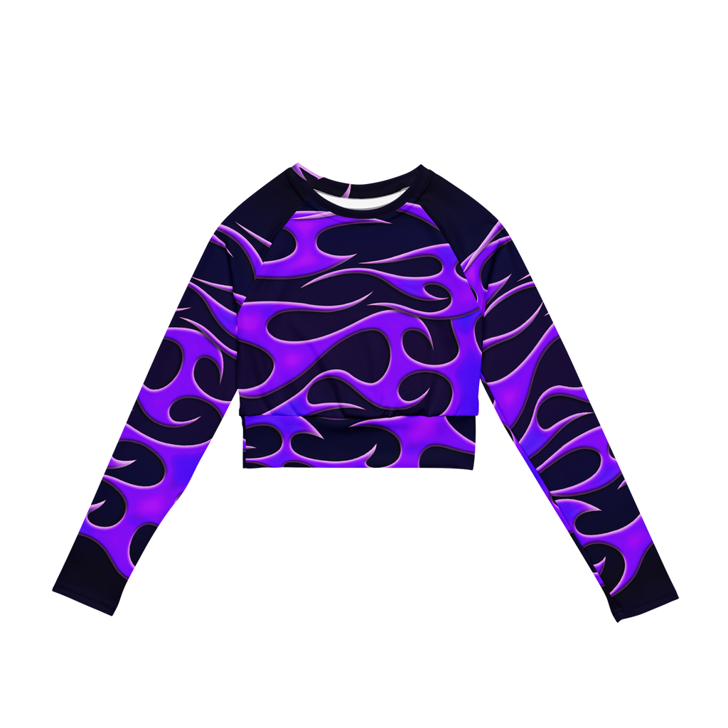 TRIBAL FLAME L/S CROP - PURPLE
