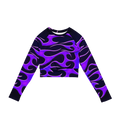 TRIBAL FLAME L/S CROP - PURPLE
