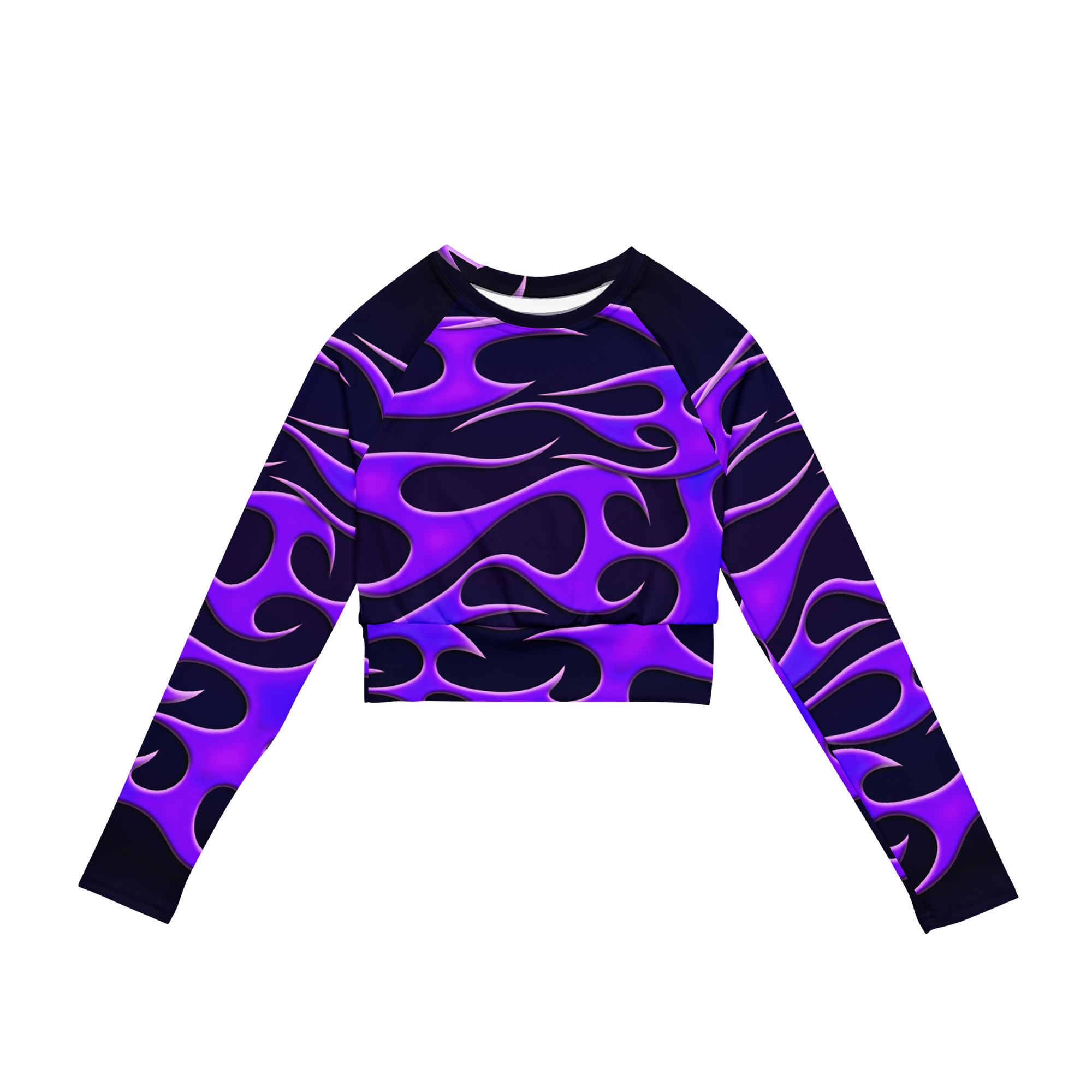 TRIBAL FLAME L/S CROP - PURPLE