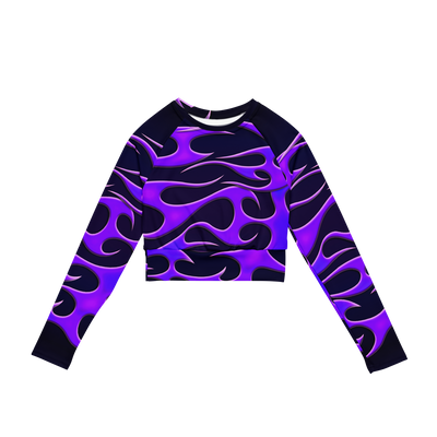 TRIBAL FLAME L/S CROP - PURPLE