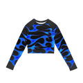 TRIBAL FLAME L/S CROP - BLUE