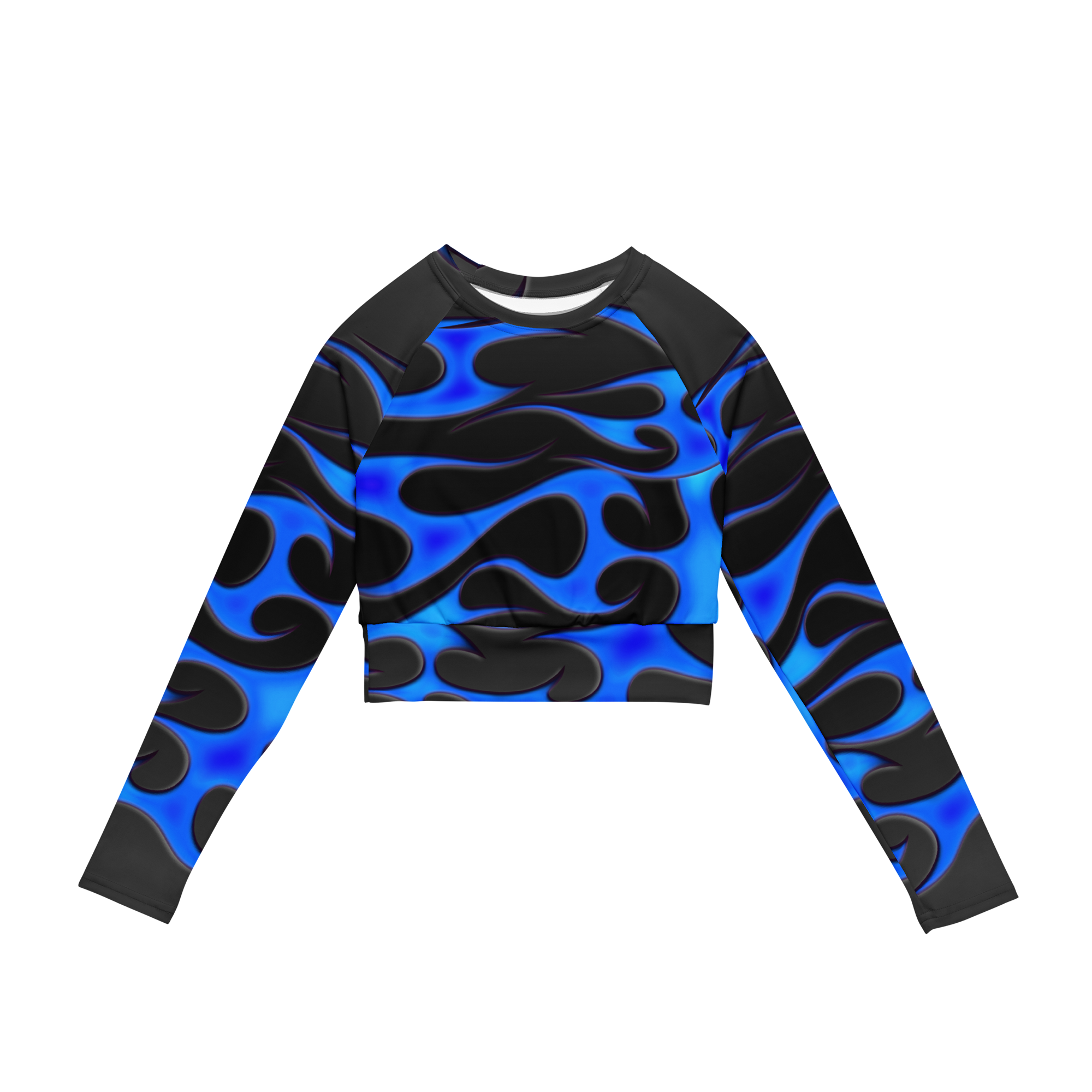 TRIBAL FLAME L/S CROP - BLUE