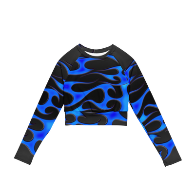 TRIBAL FLAME L/S CROP - BLUE