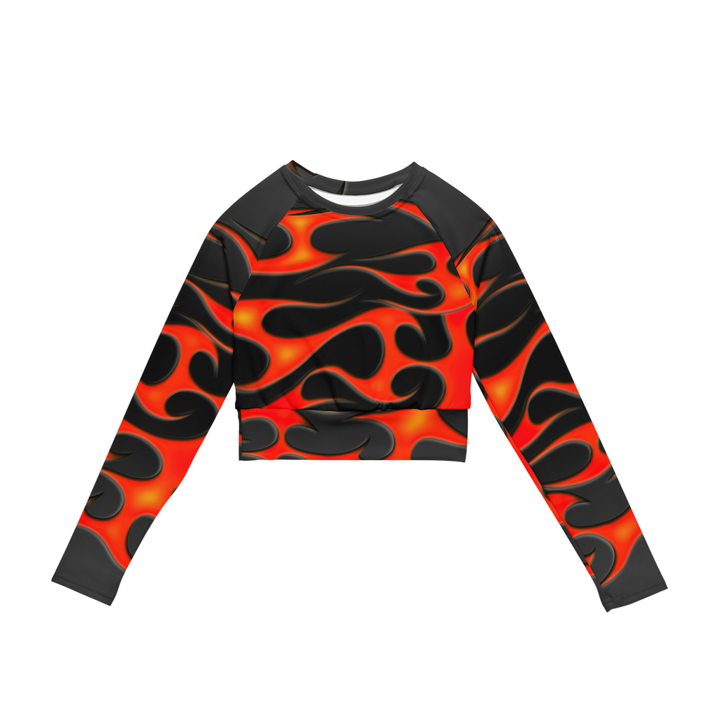 TRIBAL FLAME L/S CROP - RED