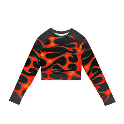 TRIBAL FLAME L/S CROP - RED