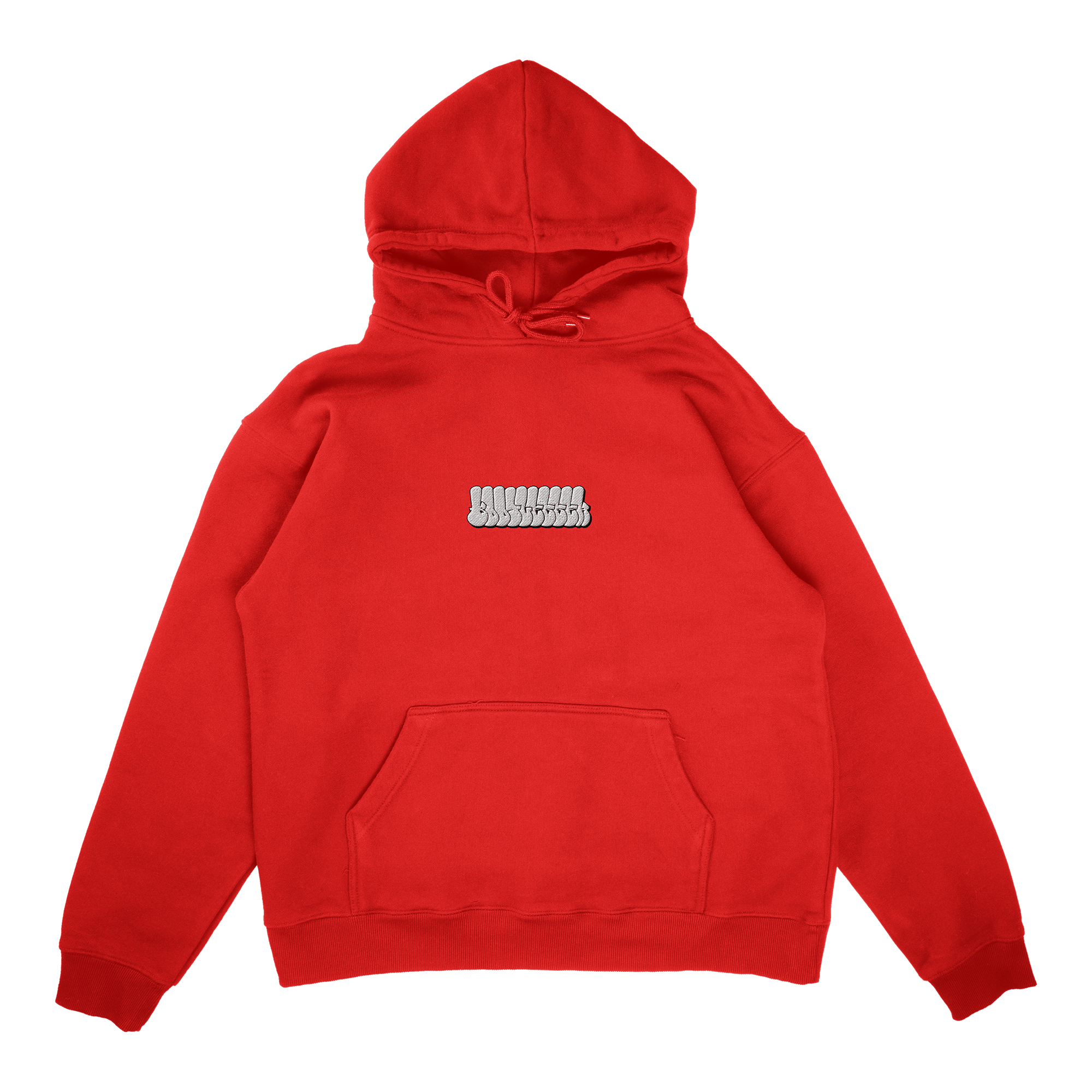 RED TAGGED EMBROIDERED HOODIE