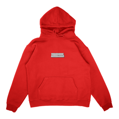 RED TAGGED EMBROIDERED HOODIE