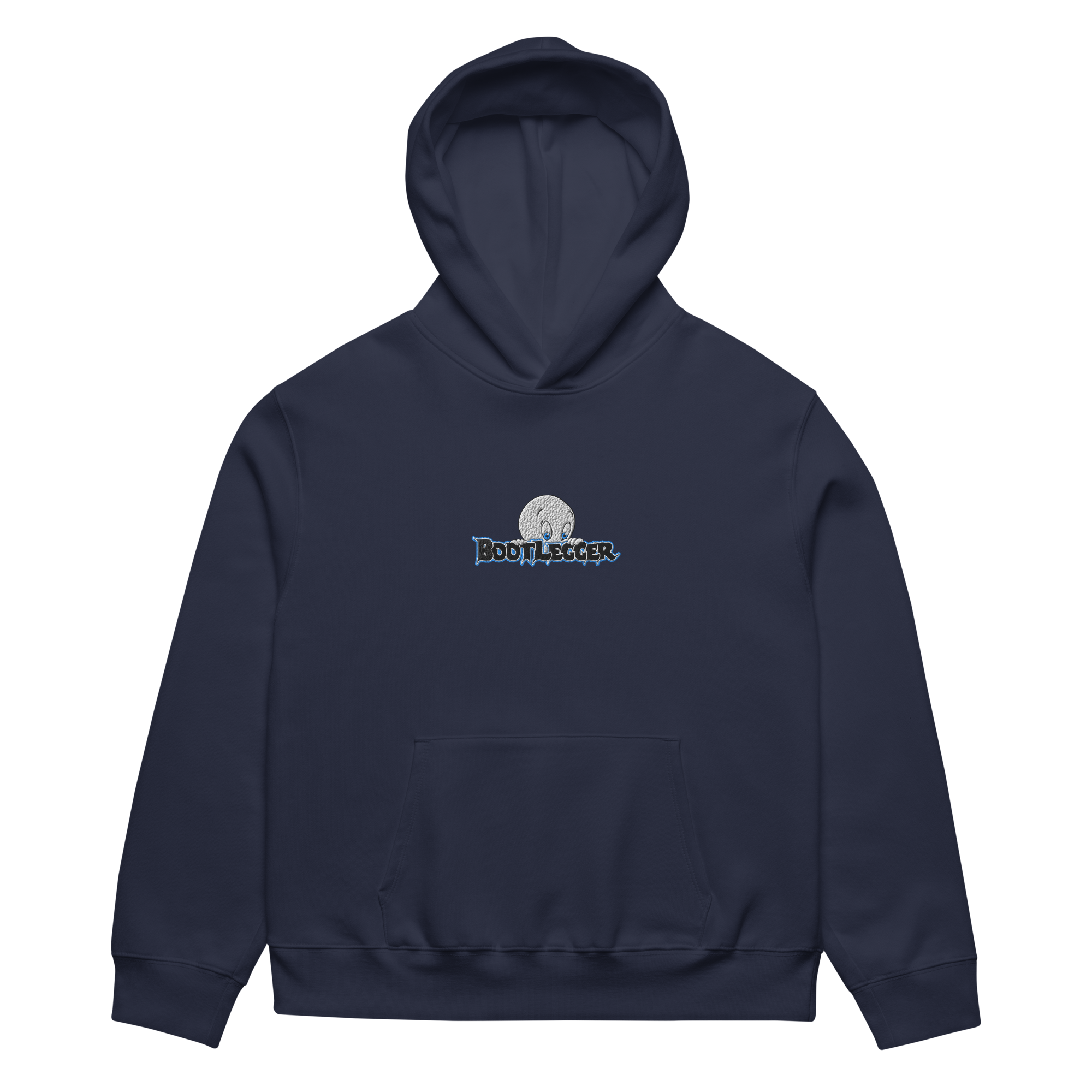 EMBROIDERED CASPER HOODIE - NAVY